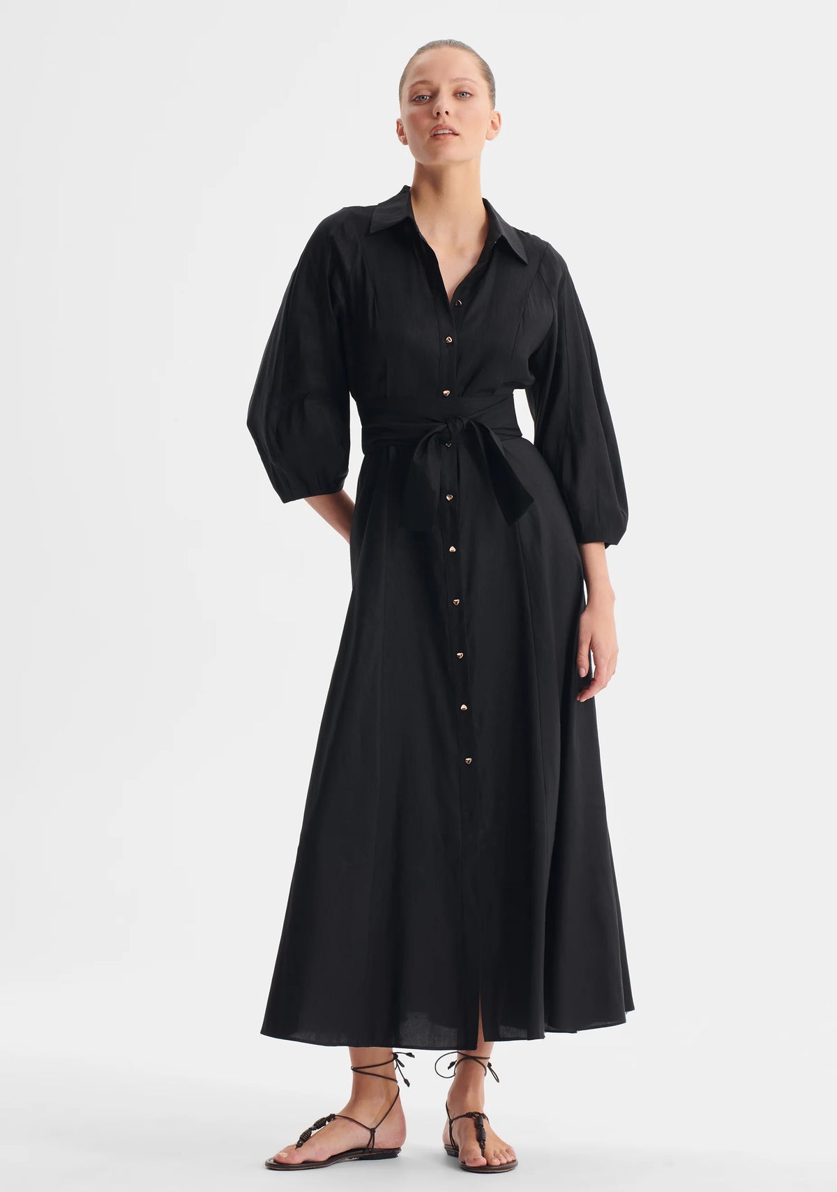 Madelyn Shirt Dress - Black