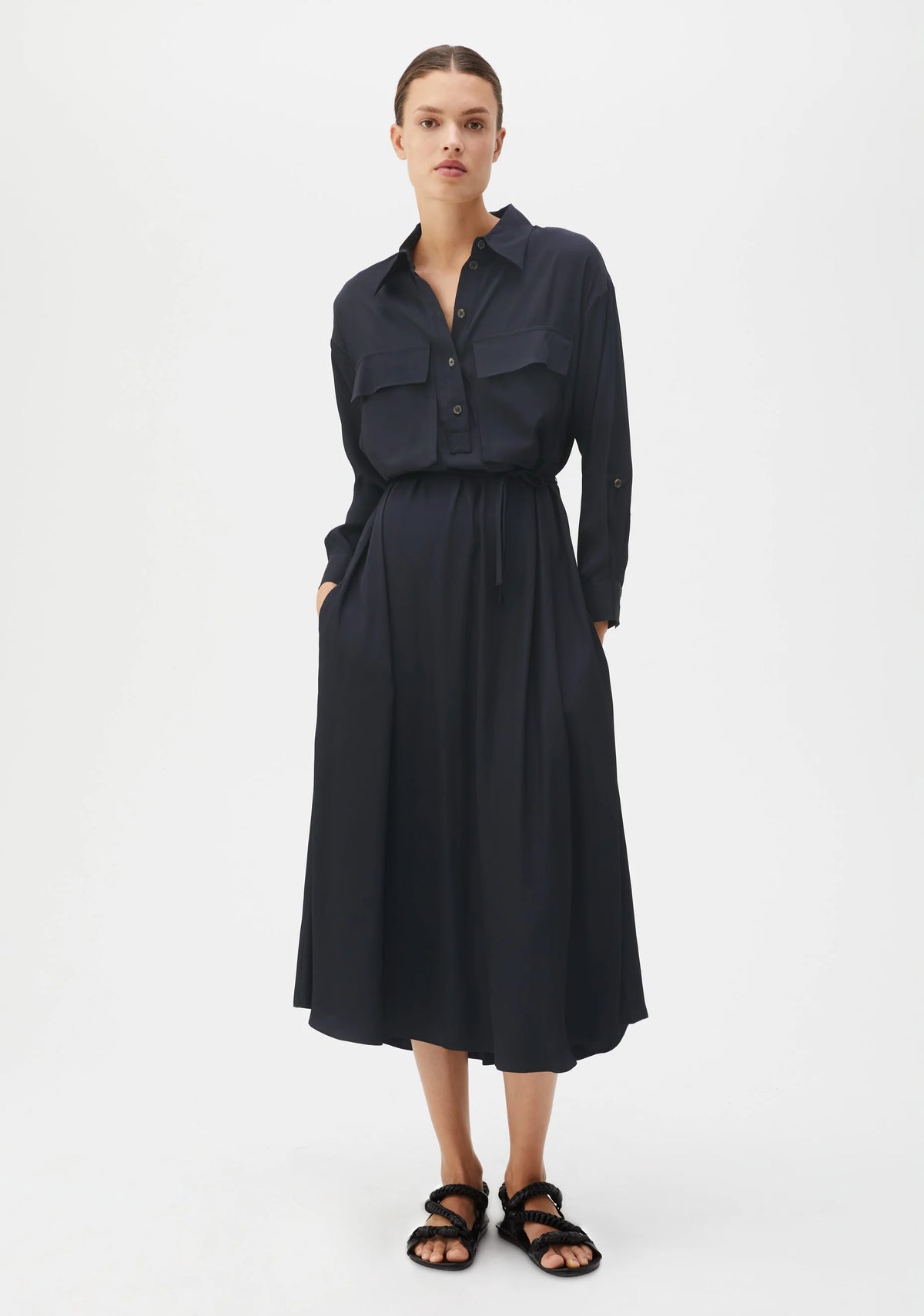 Ursula Shirt Dress - Navy