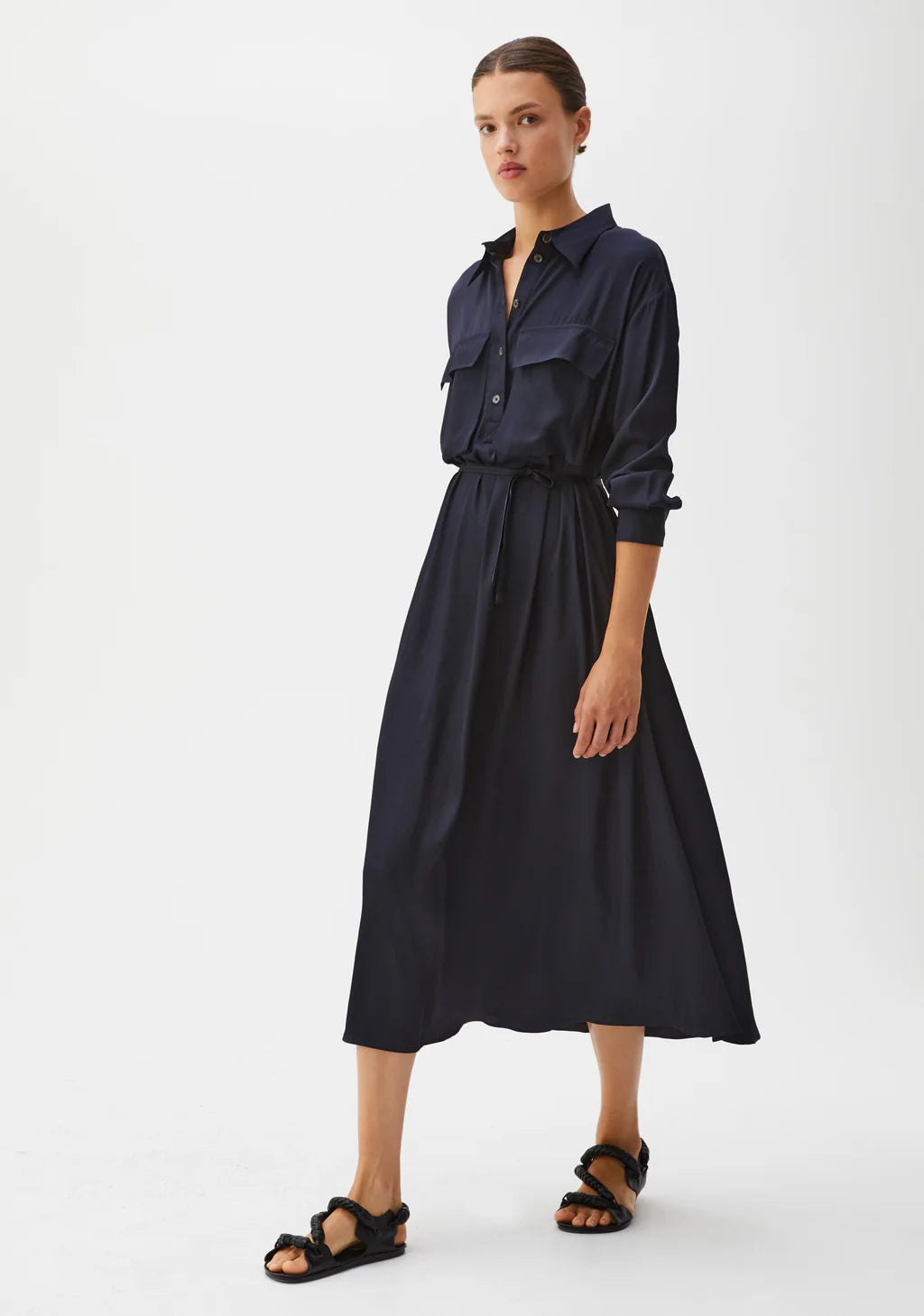 Ursula Shirt Dress - Navy