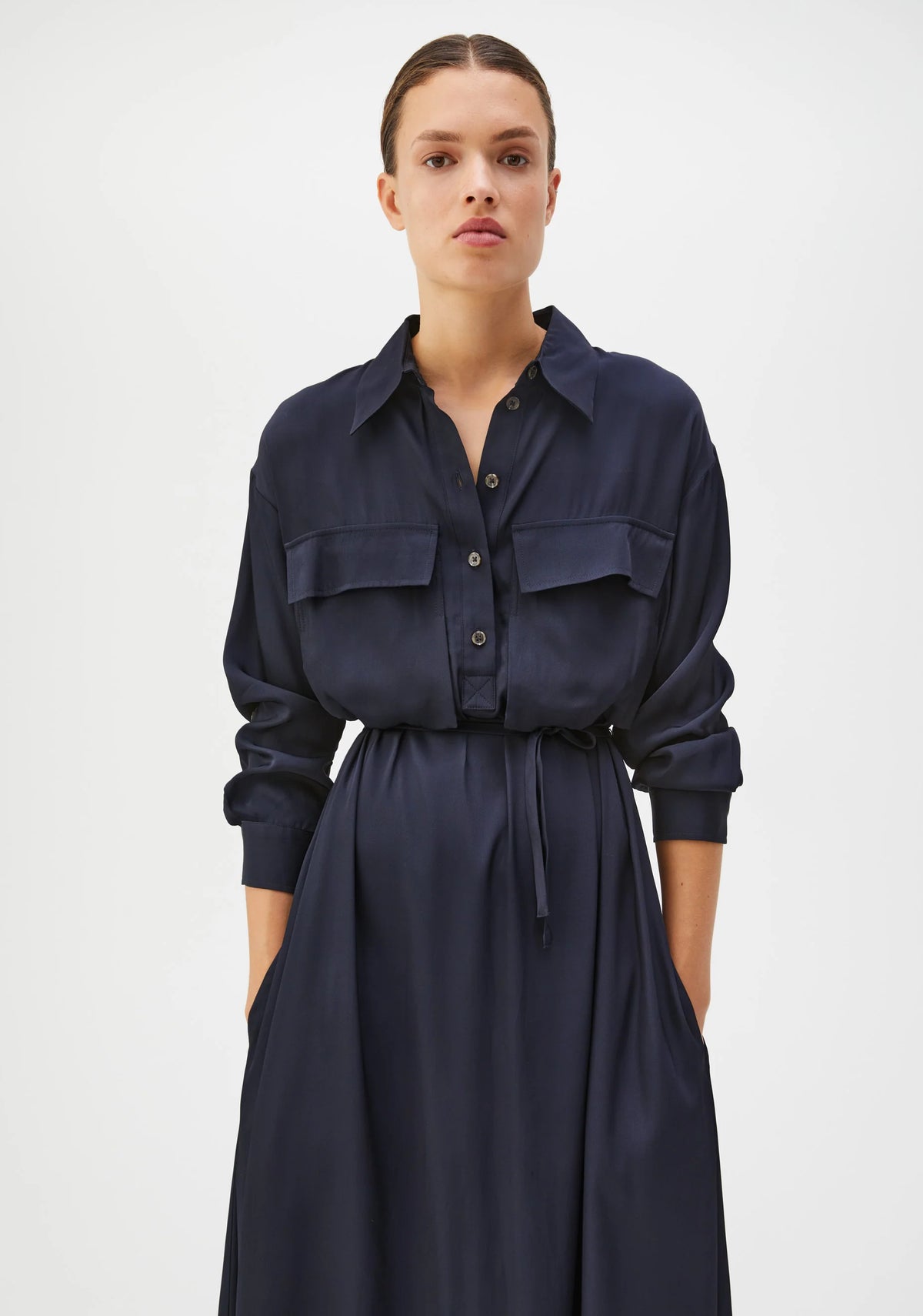 Ursula Shirt Dress - Navy