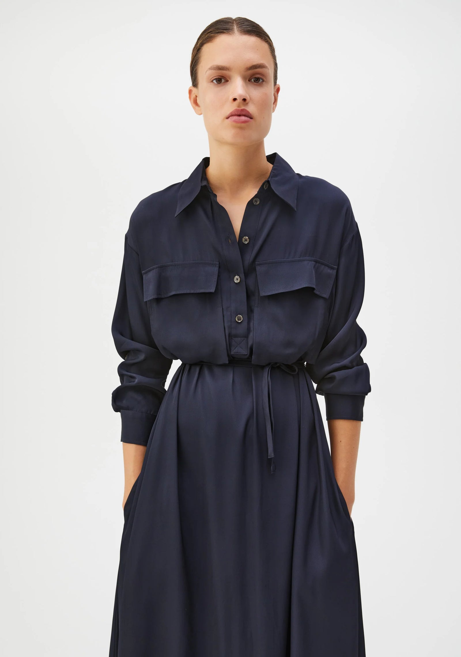Ursula Shirt Dress - Navy