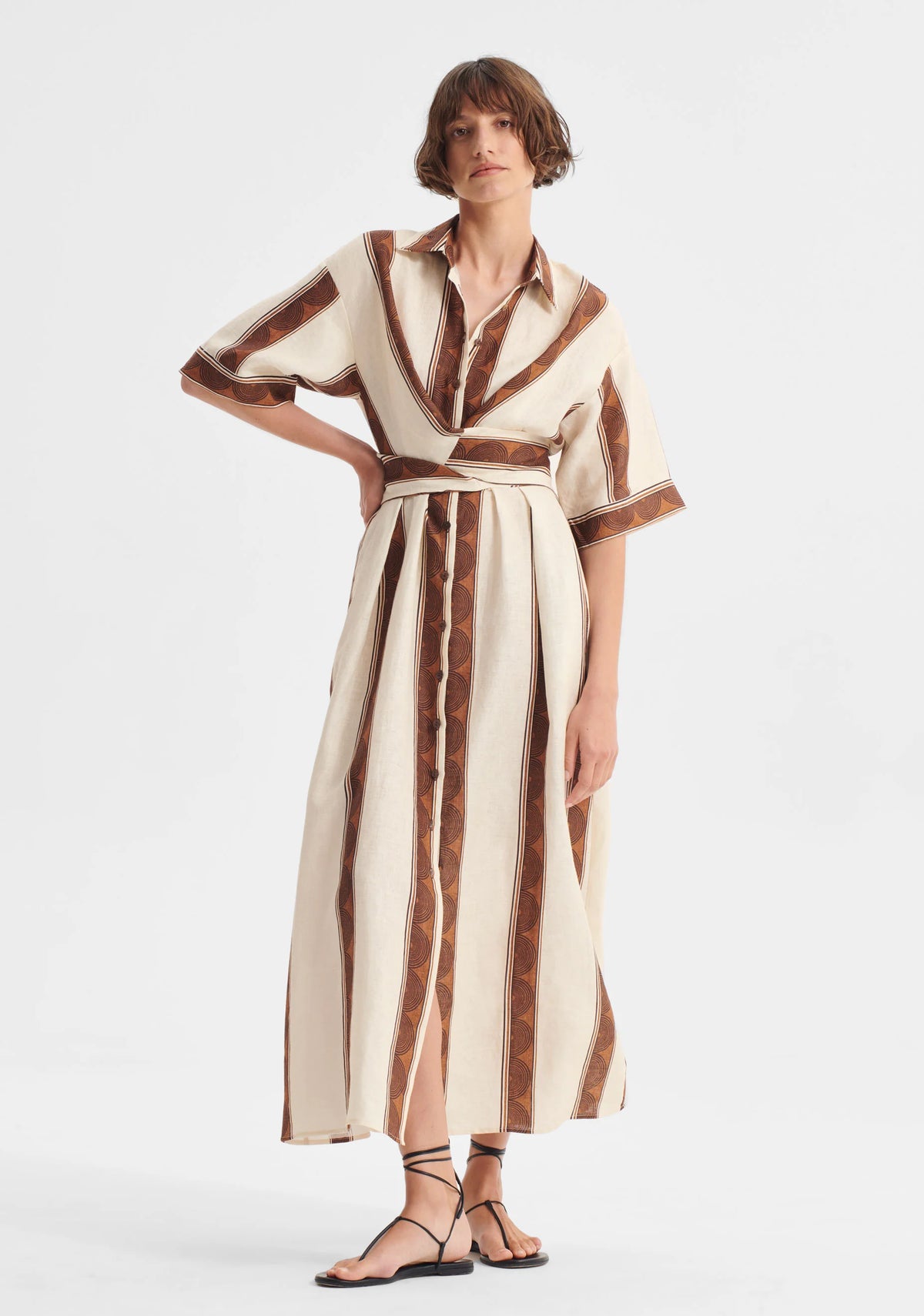 Harriet Linen Shirt Dress - Print