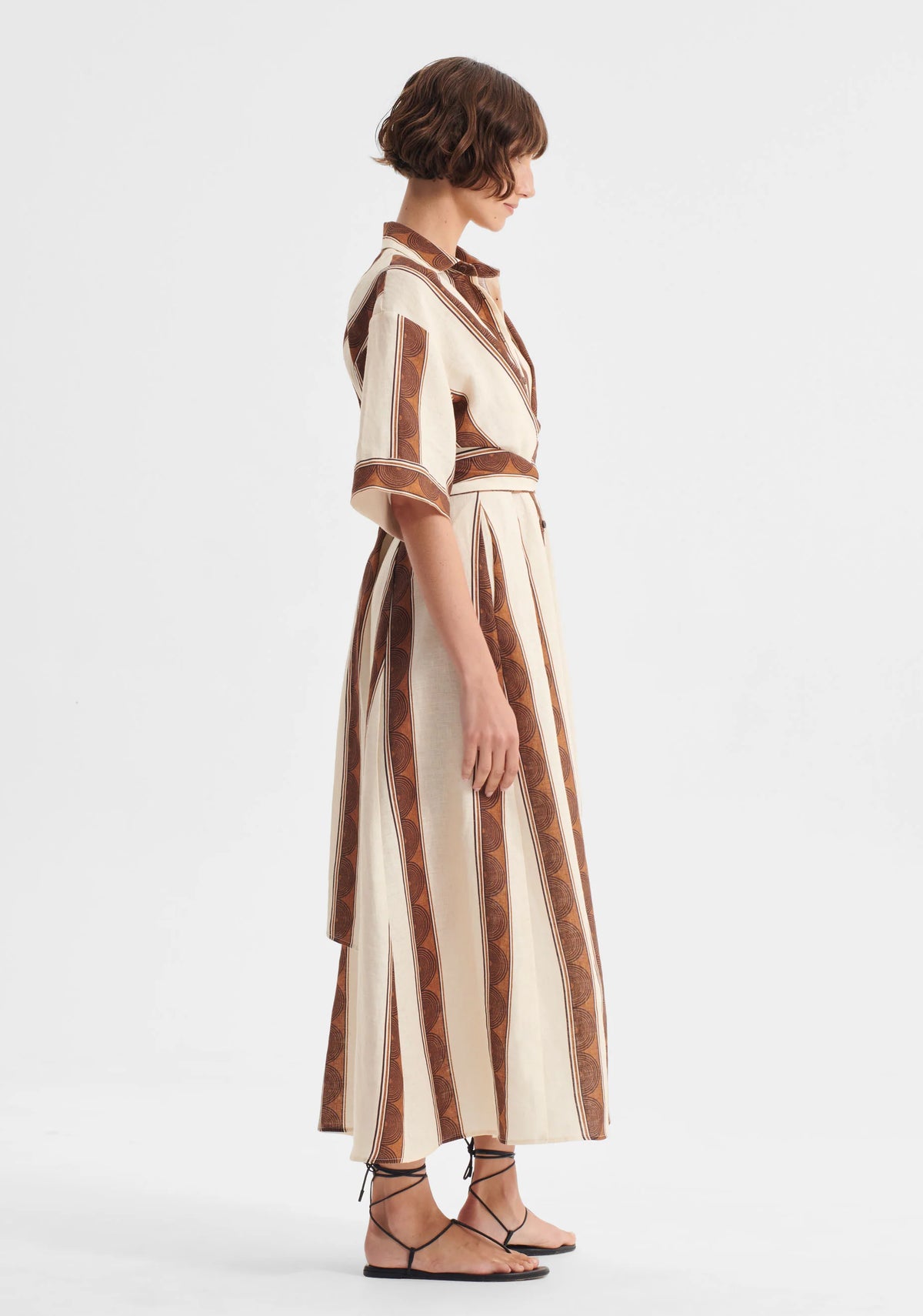 Harriet Linen Shirt Dress - Print