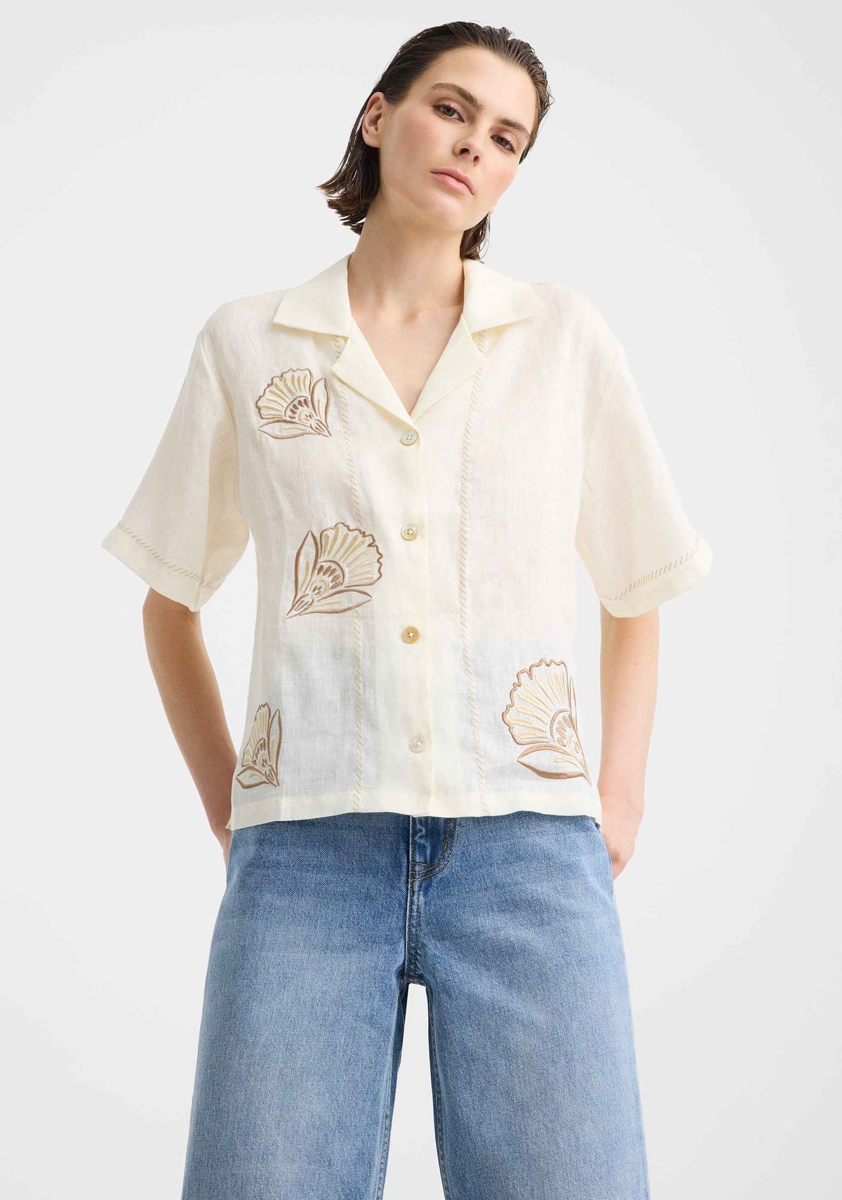 Penelope Linen Shirt - Cream