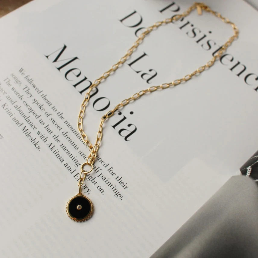 Halcyon Equilibrium Drop Necklace Black Onyx
