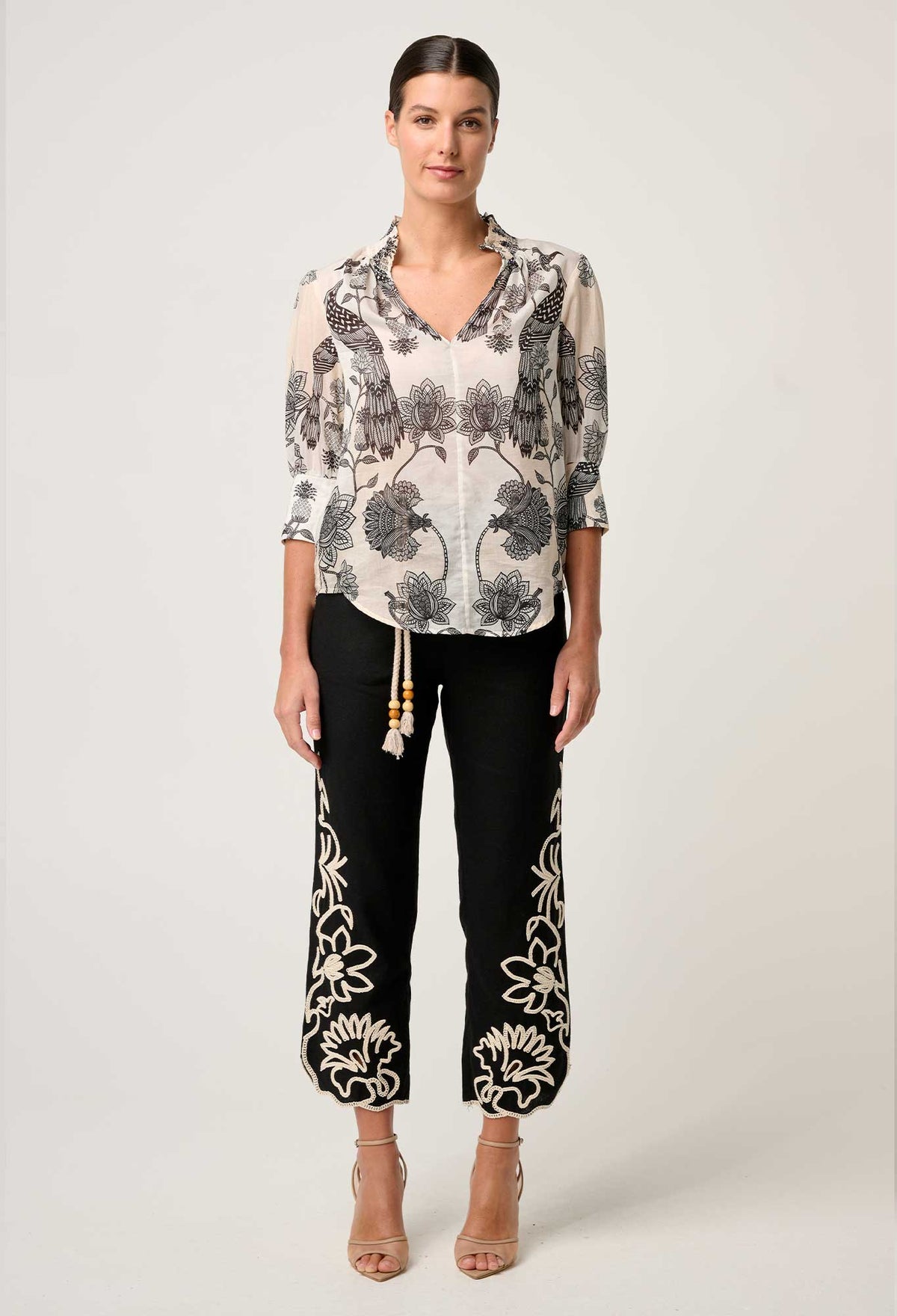 Oleander Shirred Blouse - Imperial Stone