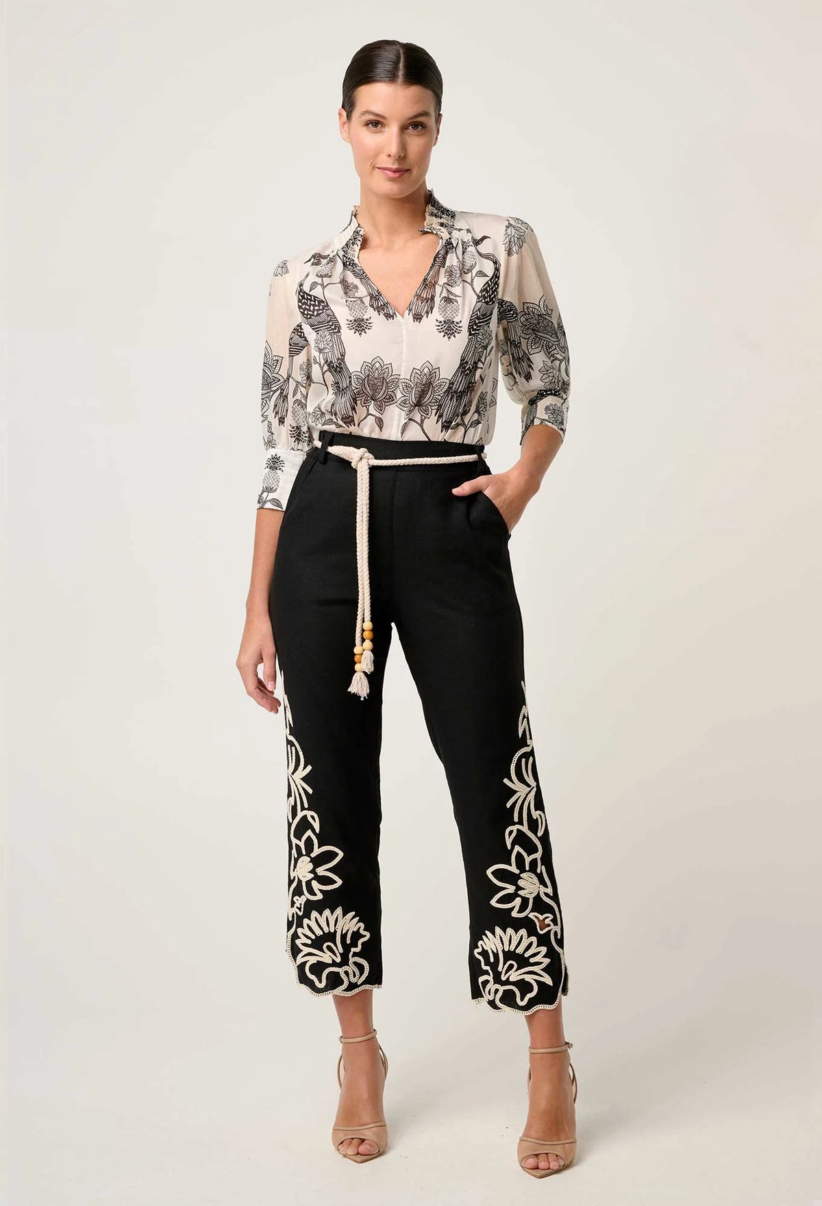 Oleander Shirred Blouse - Imperial Stone