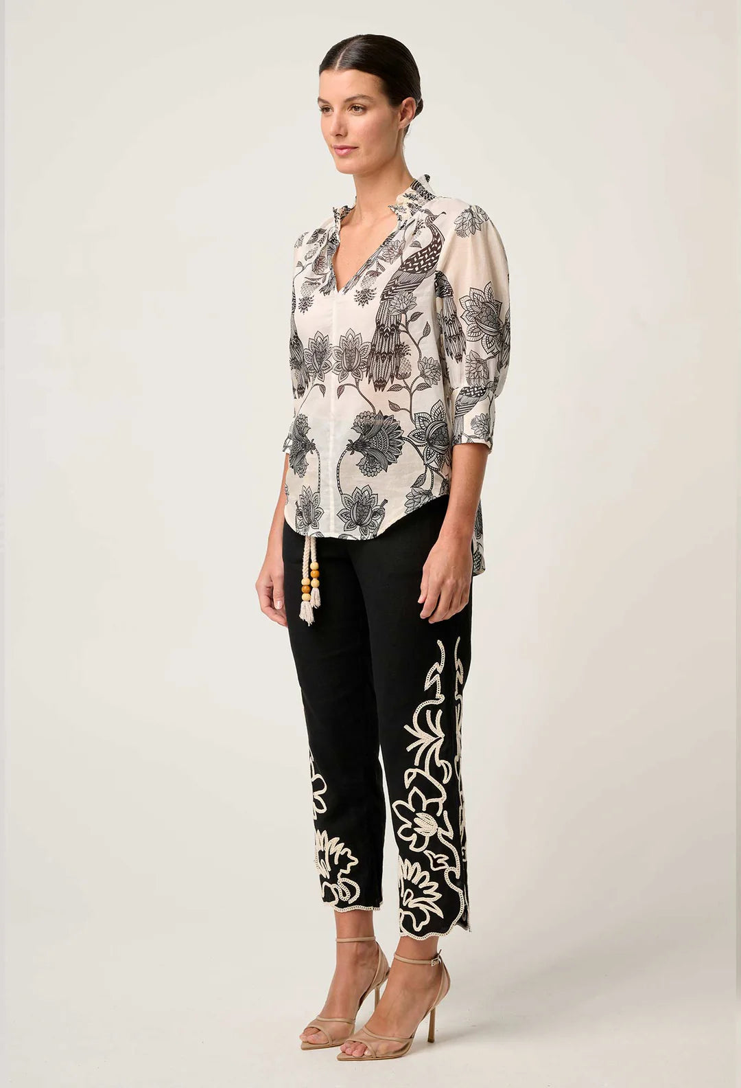 Oleander Shirred Blouse - Imperial Stone