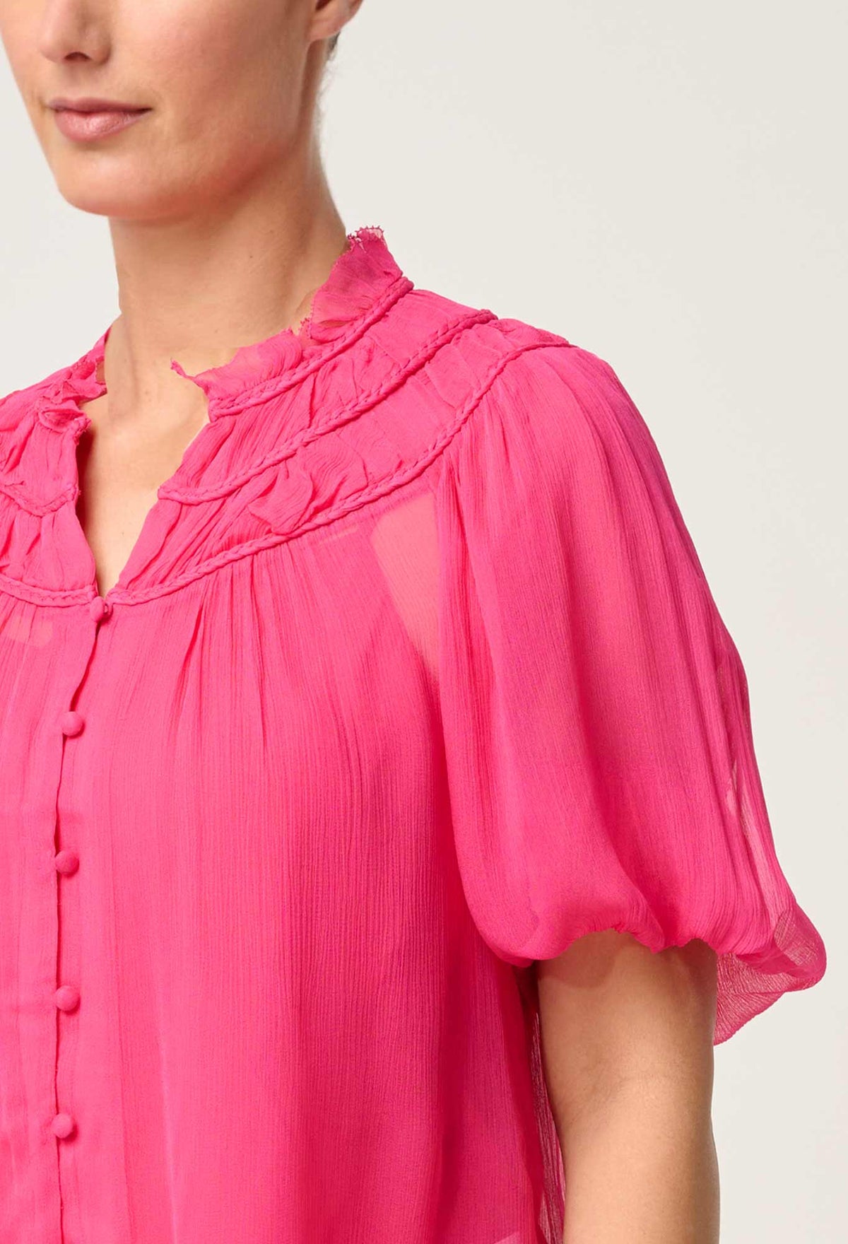 Pink chiffon blouse