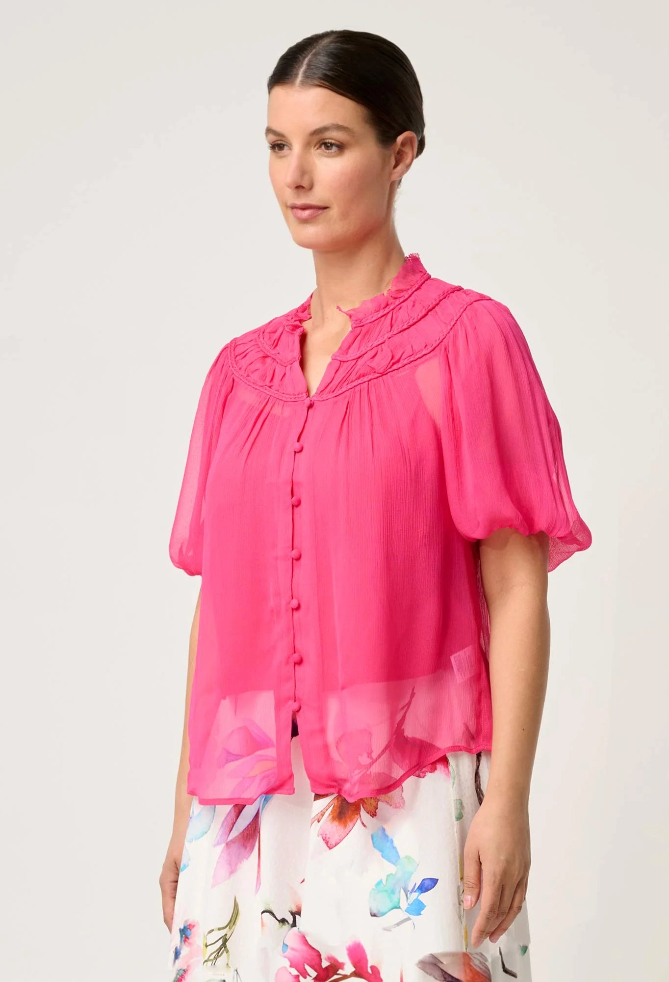 Selini Blouse - Celosia Pink
