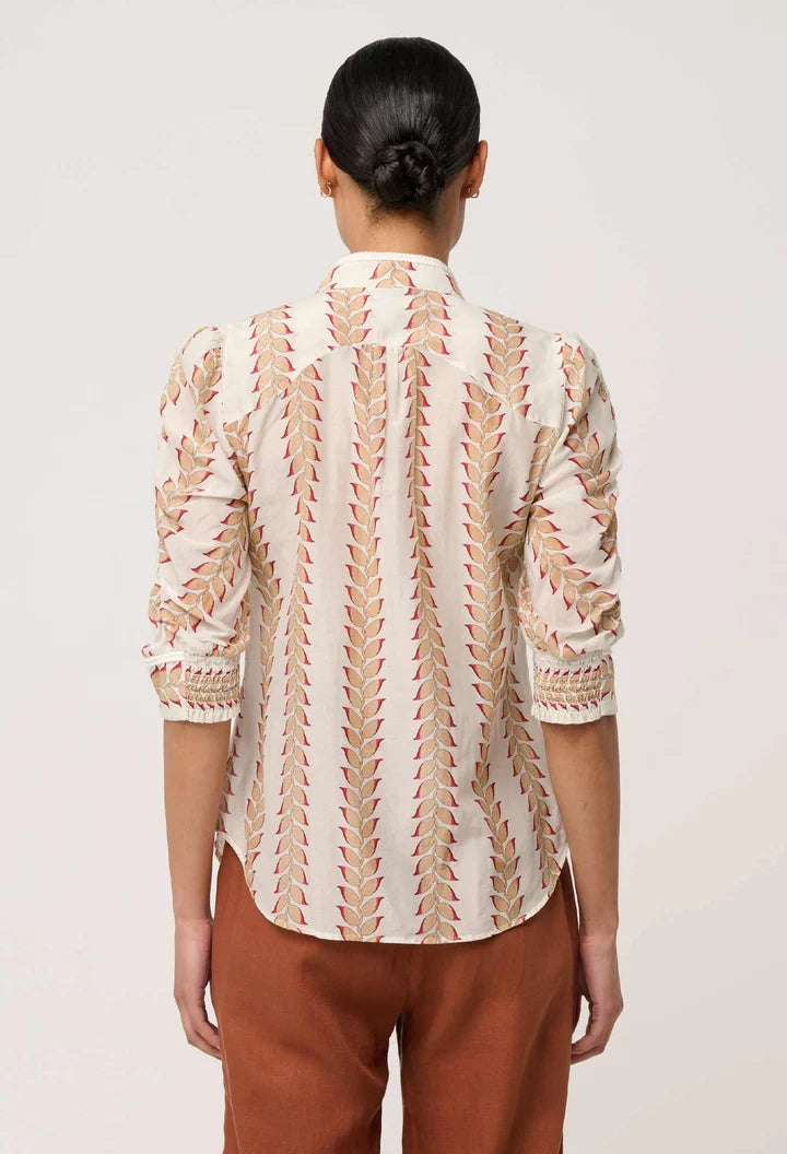 Calantha Cotton Silk Shirt - Gilded Frond