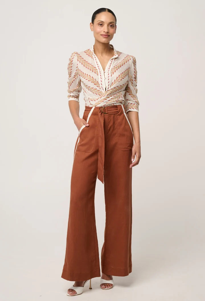 Calantha Cotton Silk Shirt - Gilded Frond