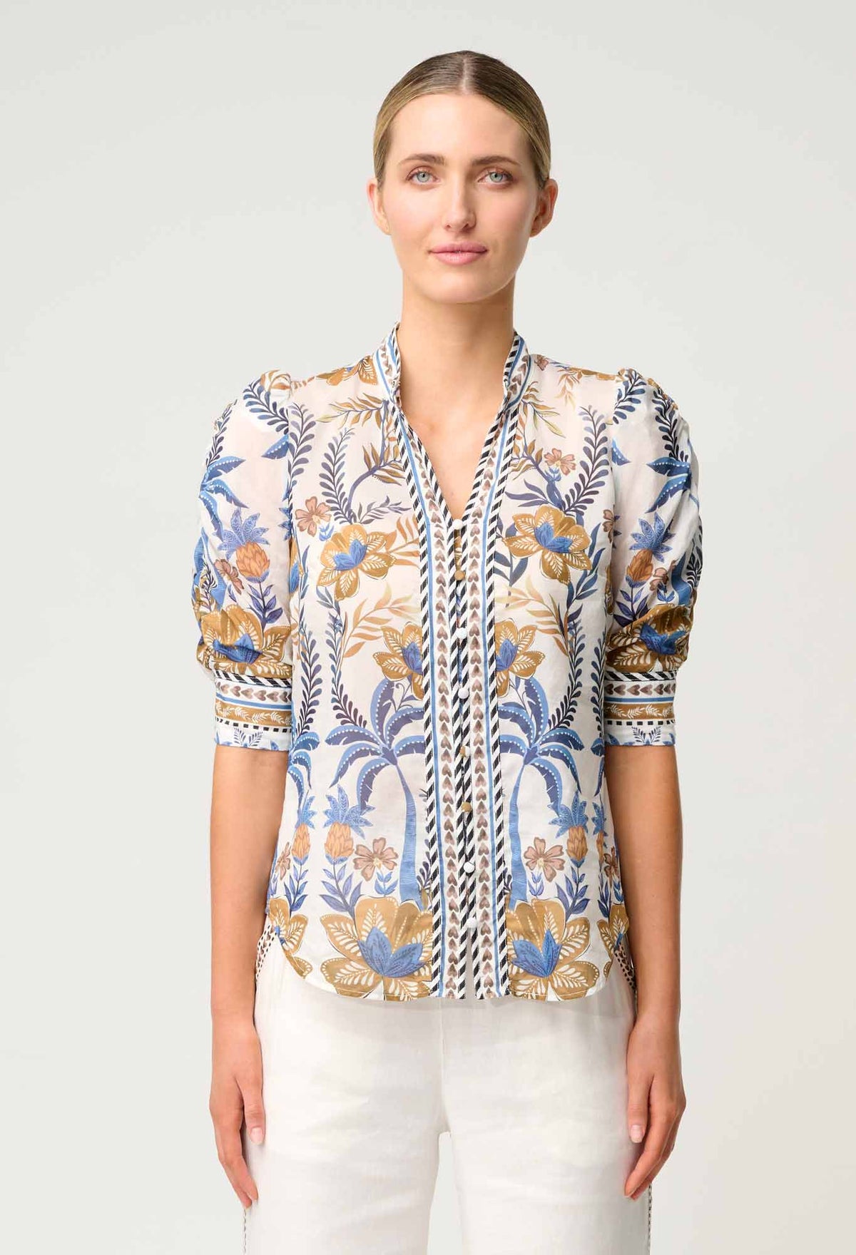 Once Was Calantha Cotton Silk Shirt - Golden Medina