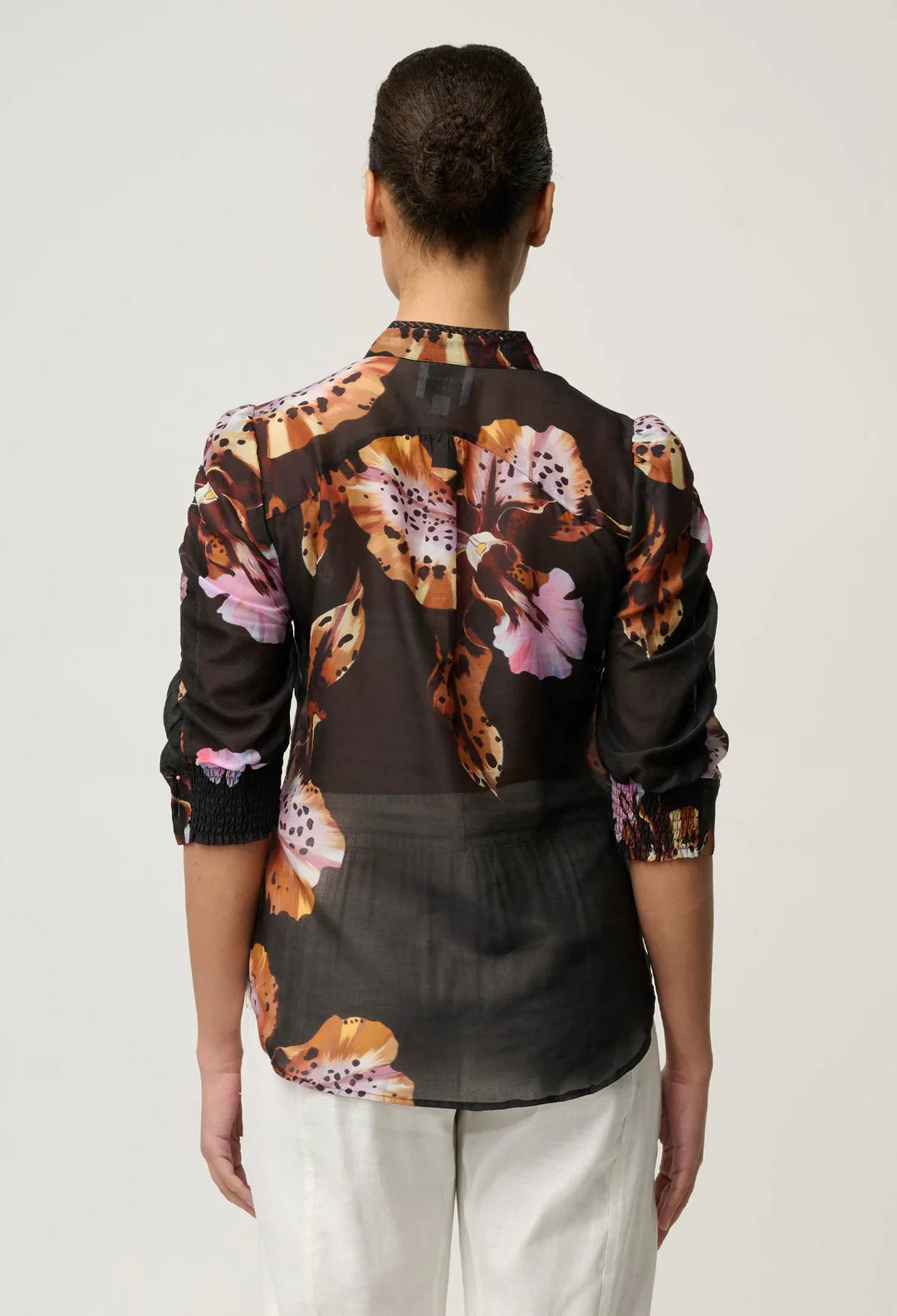 Calantha Cotton Silk Shirt - Sunset Orchid