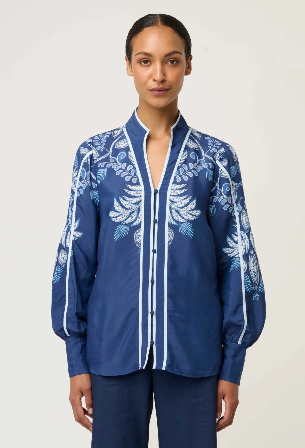 Asher Viscose Faille Shirt in Moonlit Batik