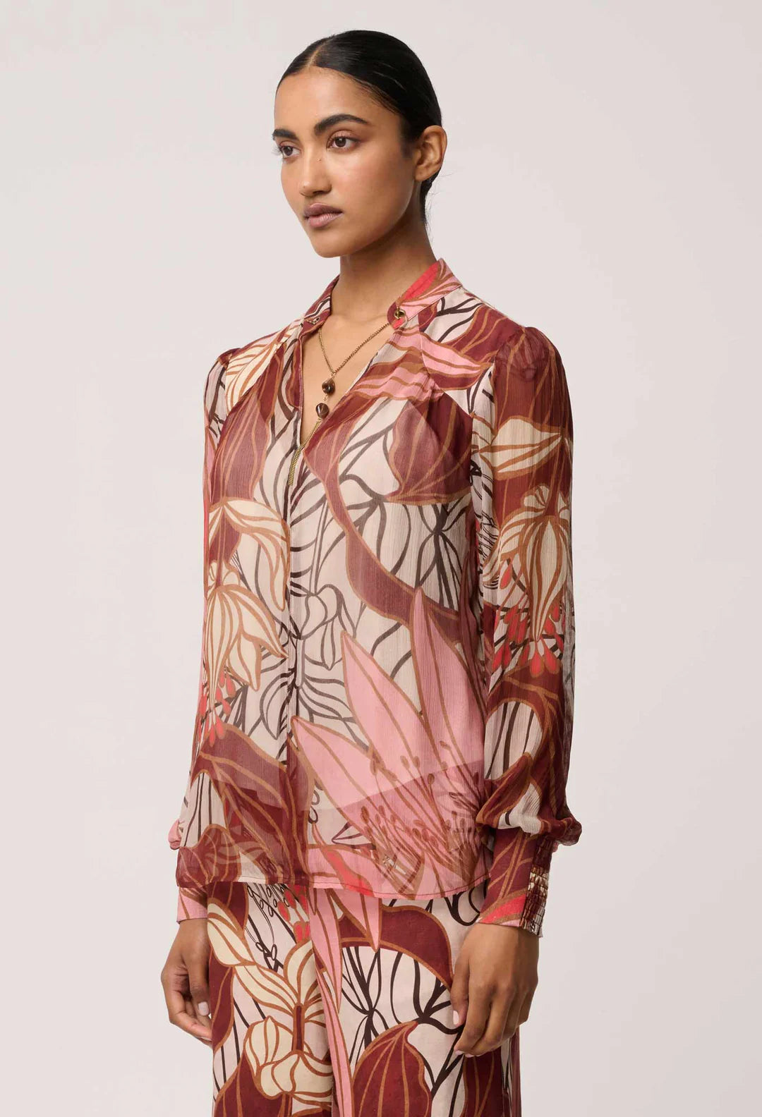 Freya Sheer Blouse - Cathedral Botanic