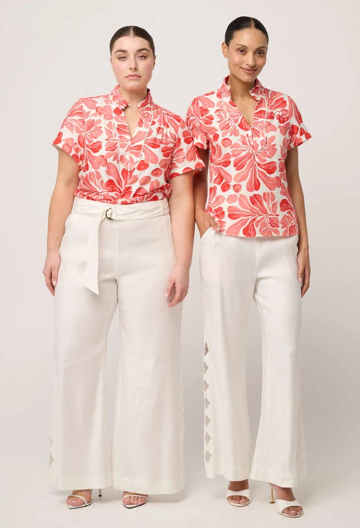 Giselle Viscose Linen Top - Soleil Pavilion