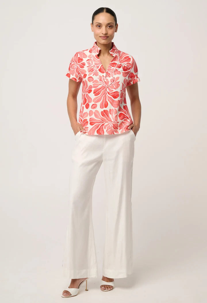 Giselle Viscose Linen Top - Soleil Pavilion
