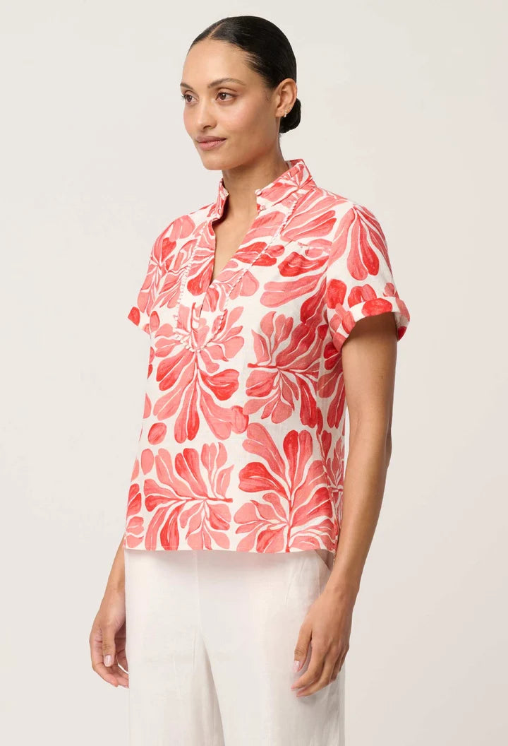 Giselle Viscose Linen Top - Soleil Pavilion