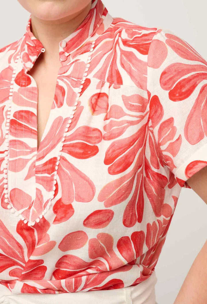 Giselle Viscose Linen Top - Soleil Pavilion