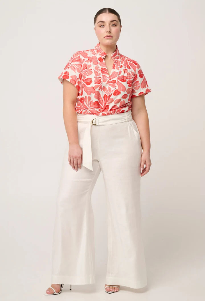 Giselle Viscose Linen Top - Soleil Pavilion