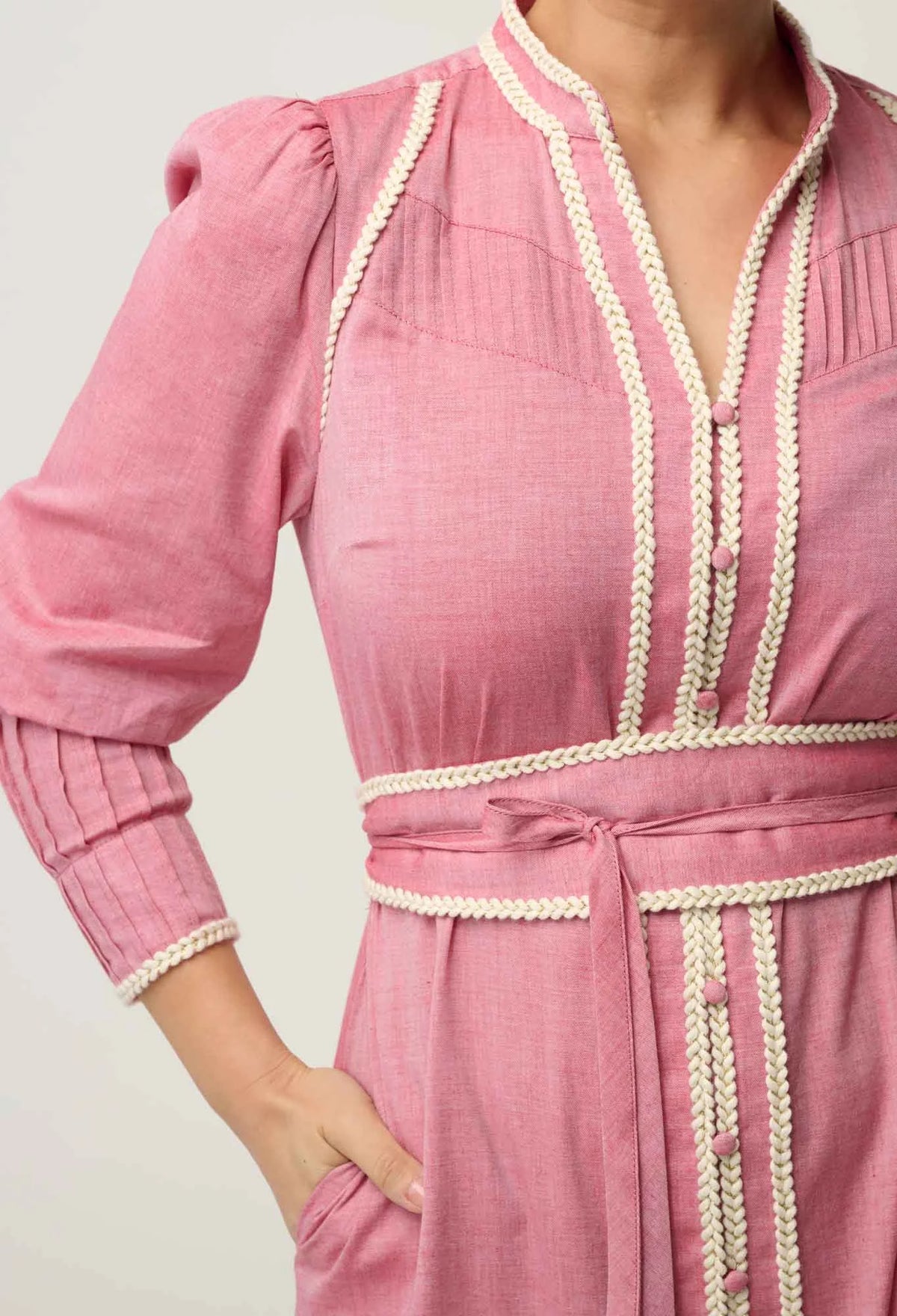 Isla Dress - Blush Chambray