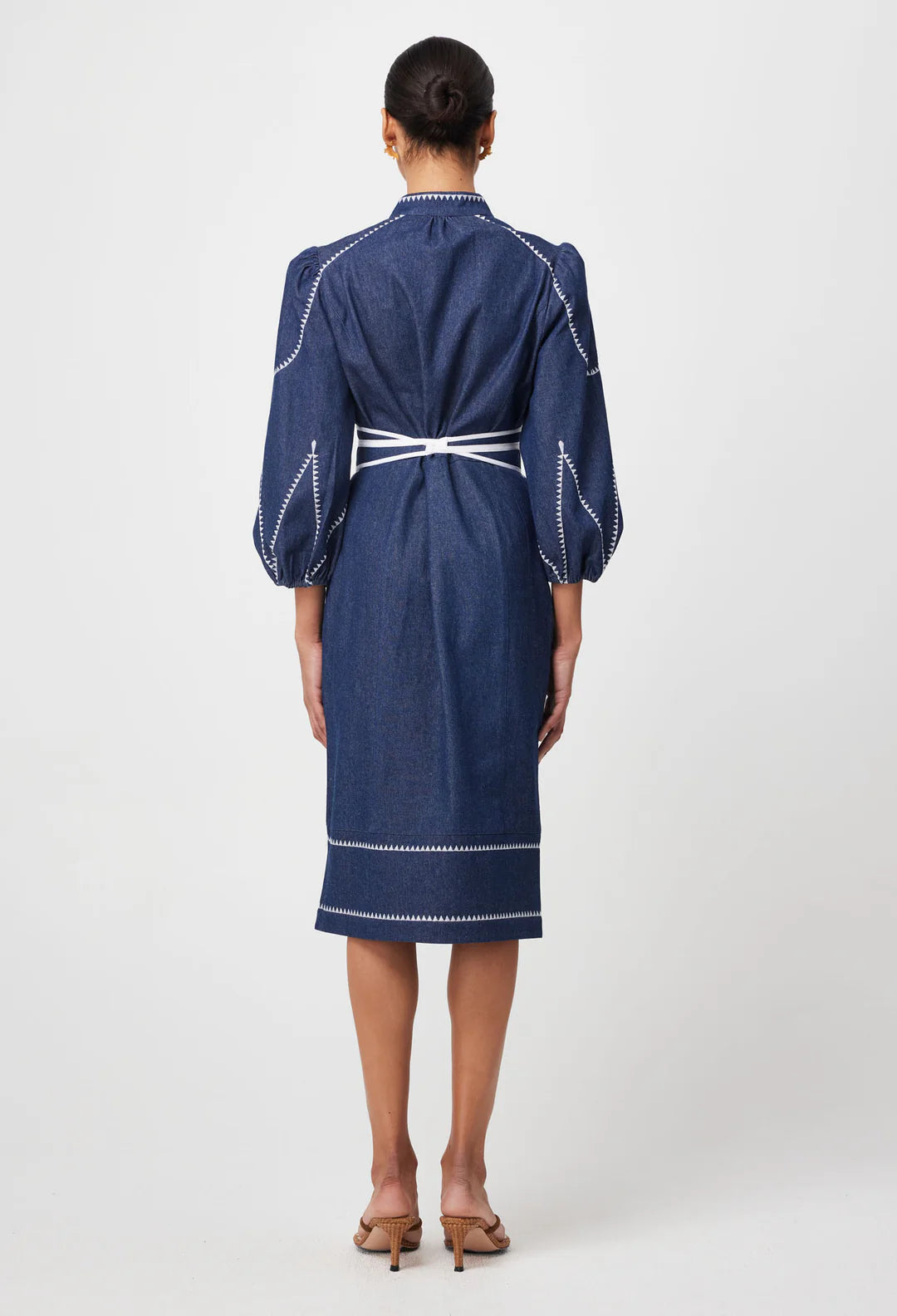 Swanson Embroidered Dress - Dark Denim