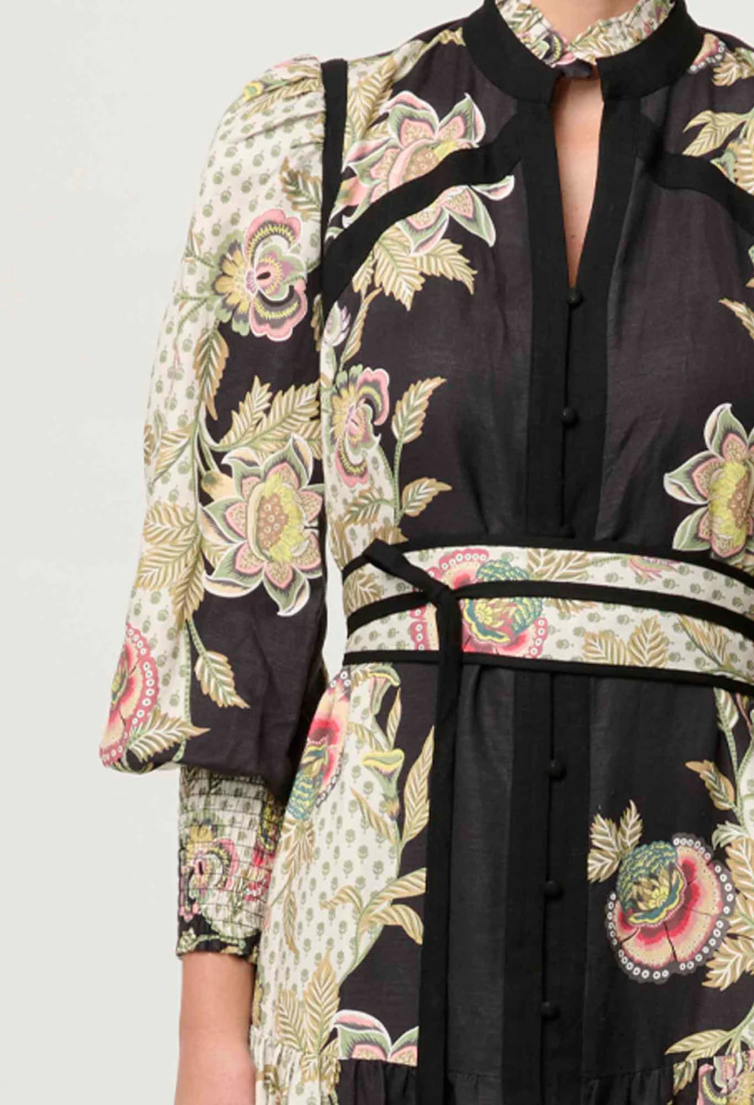 Espada Linen Viscose Maxi Dress - Mariposa Nero