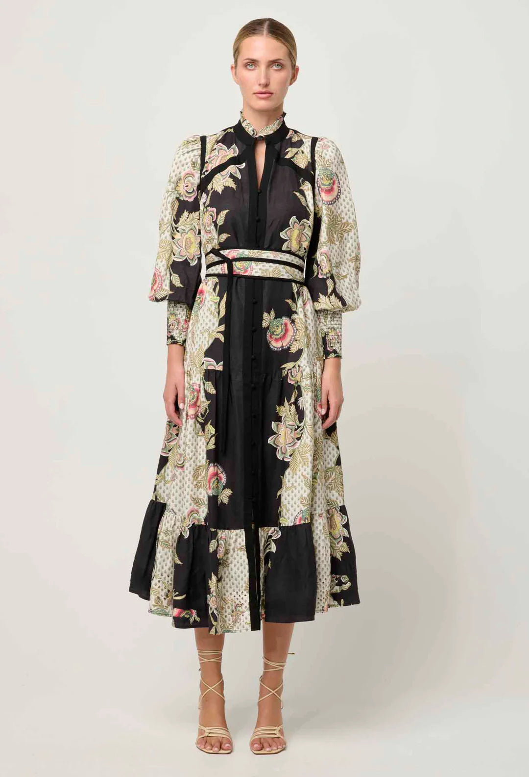 Espada Linen Viscose Maxi Dress - Mariposa Nero