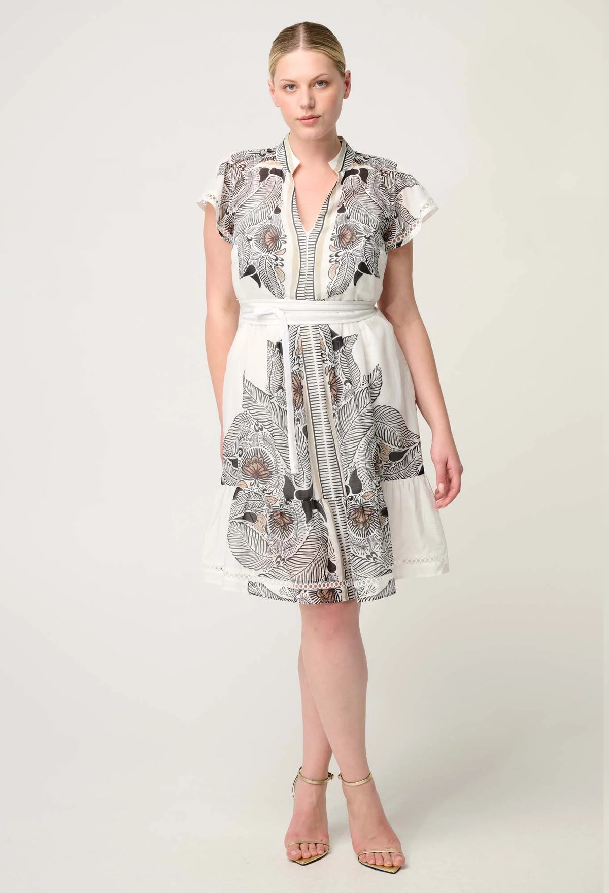 Floral Cotton Lace Mini Dress