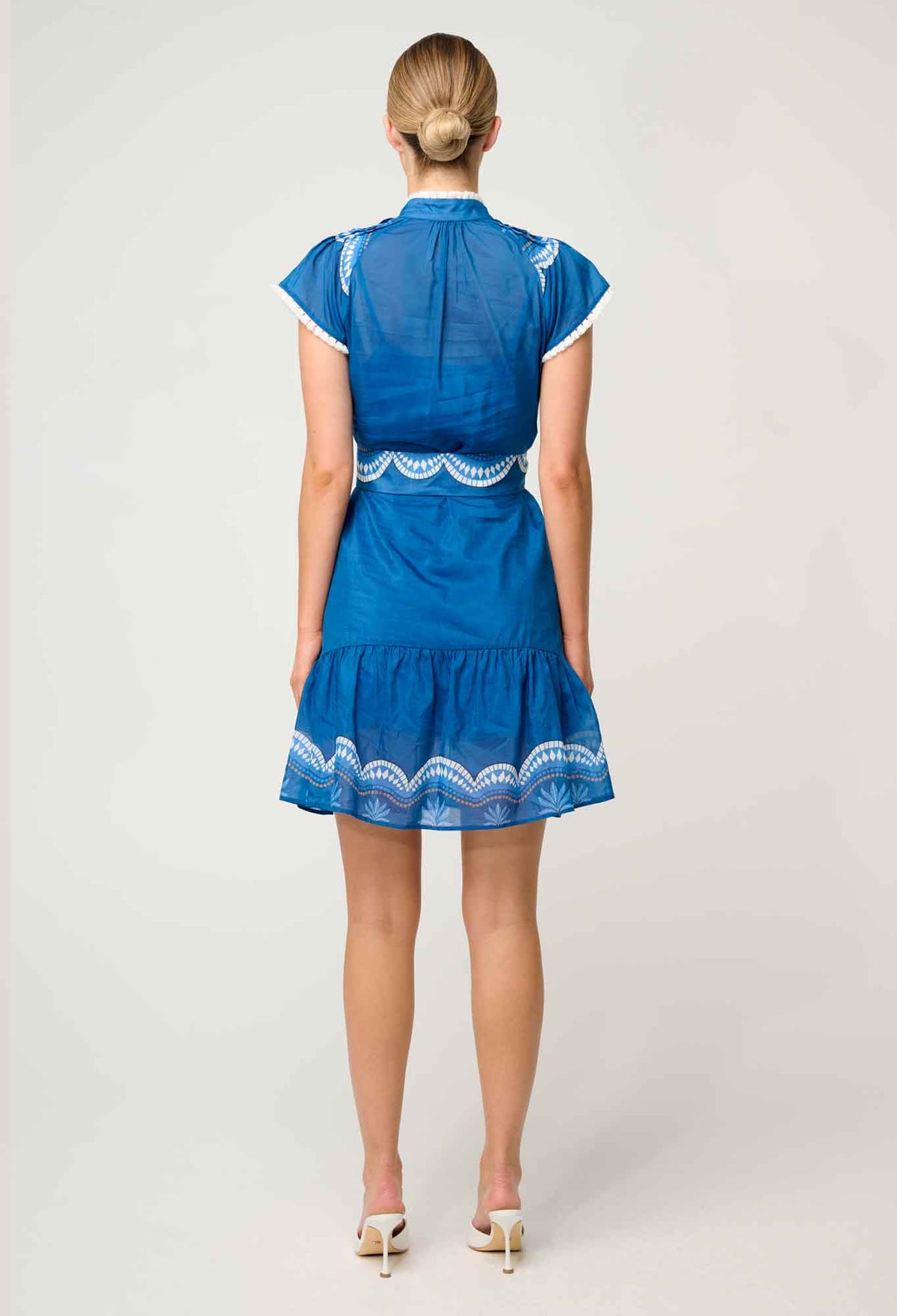 Lilia Cotton Silk Dress - Topaz