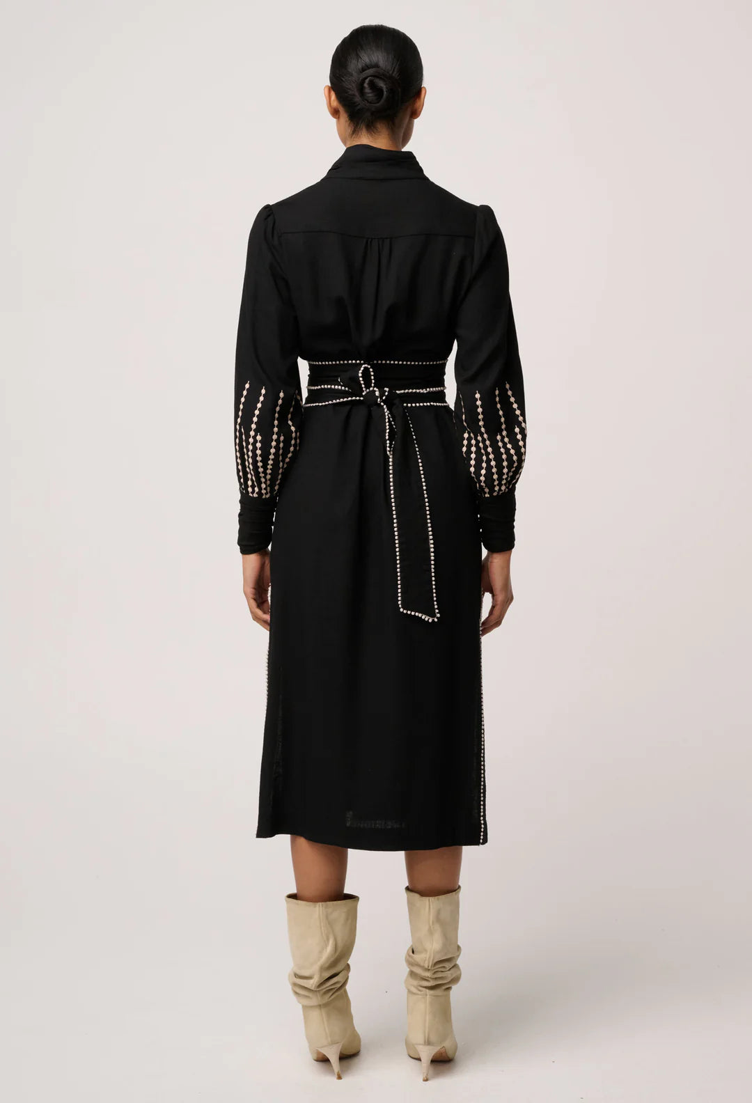 Black linen dress
