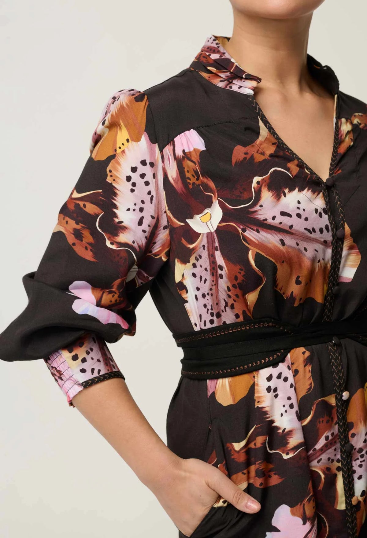 Meredith Column Midi Dress - Sunset Orchid
