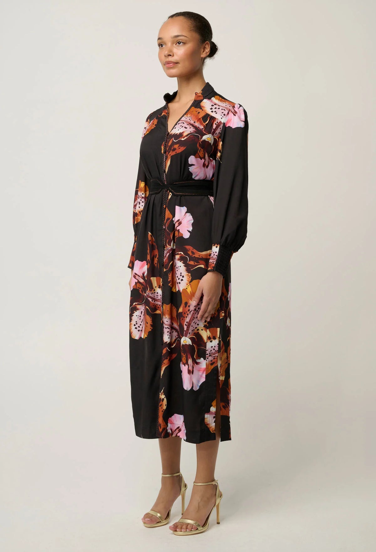 Meredith Column Midi Dress - Sunset Orchid