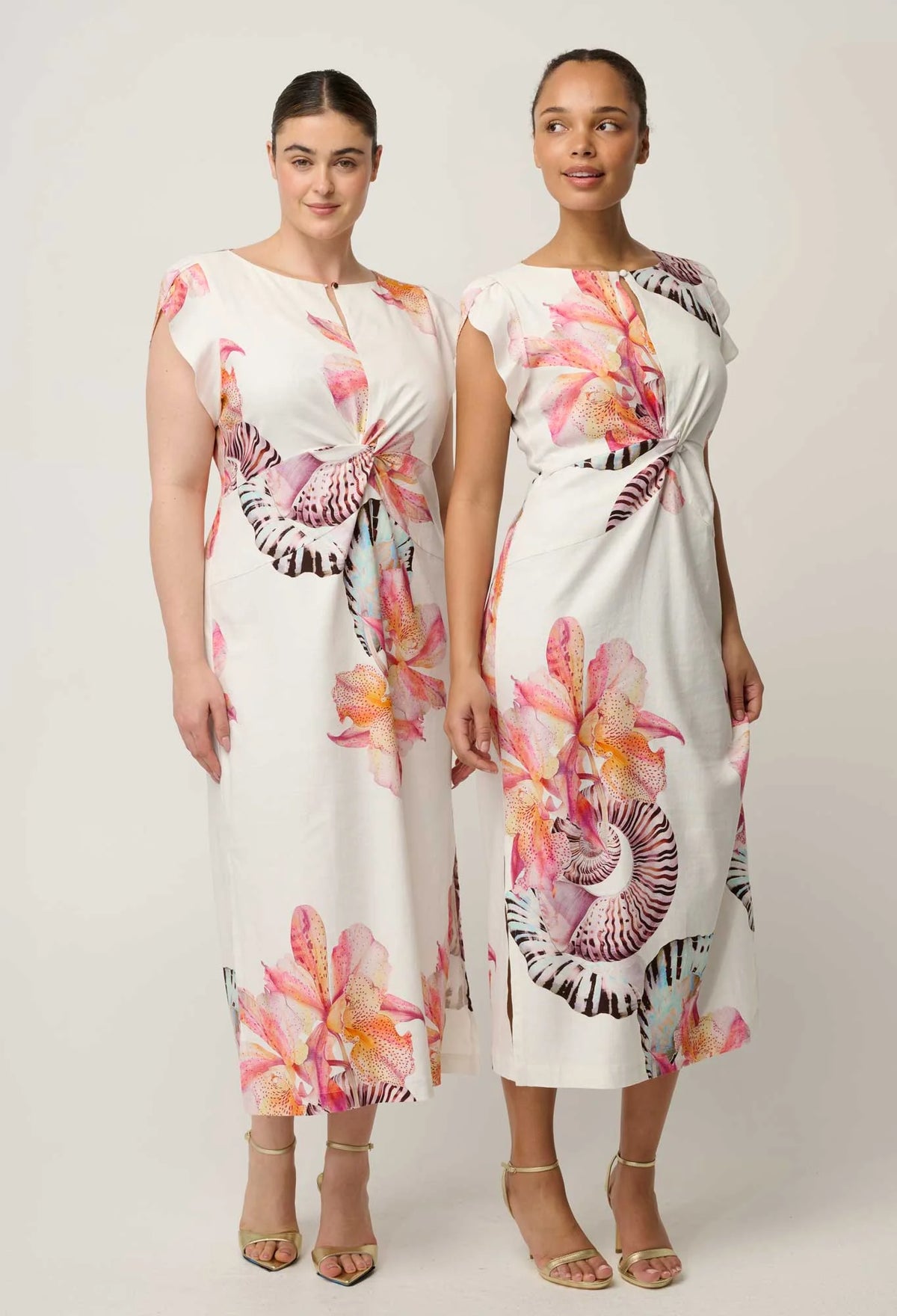 Geneva Twist Column Dress - Nautilus Bloom