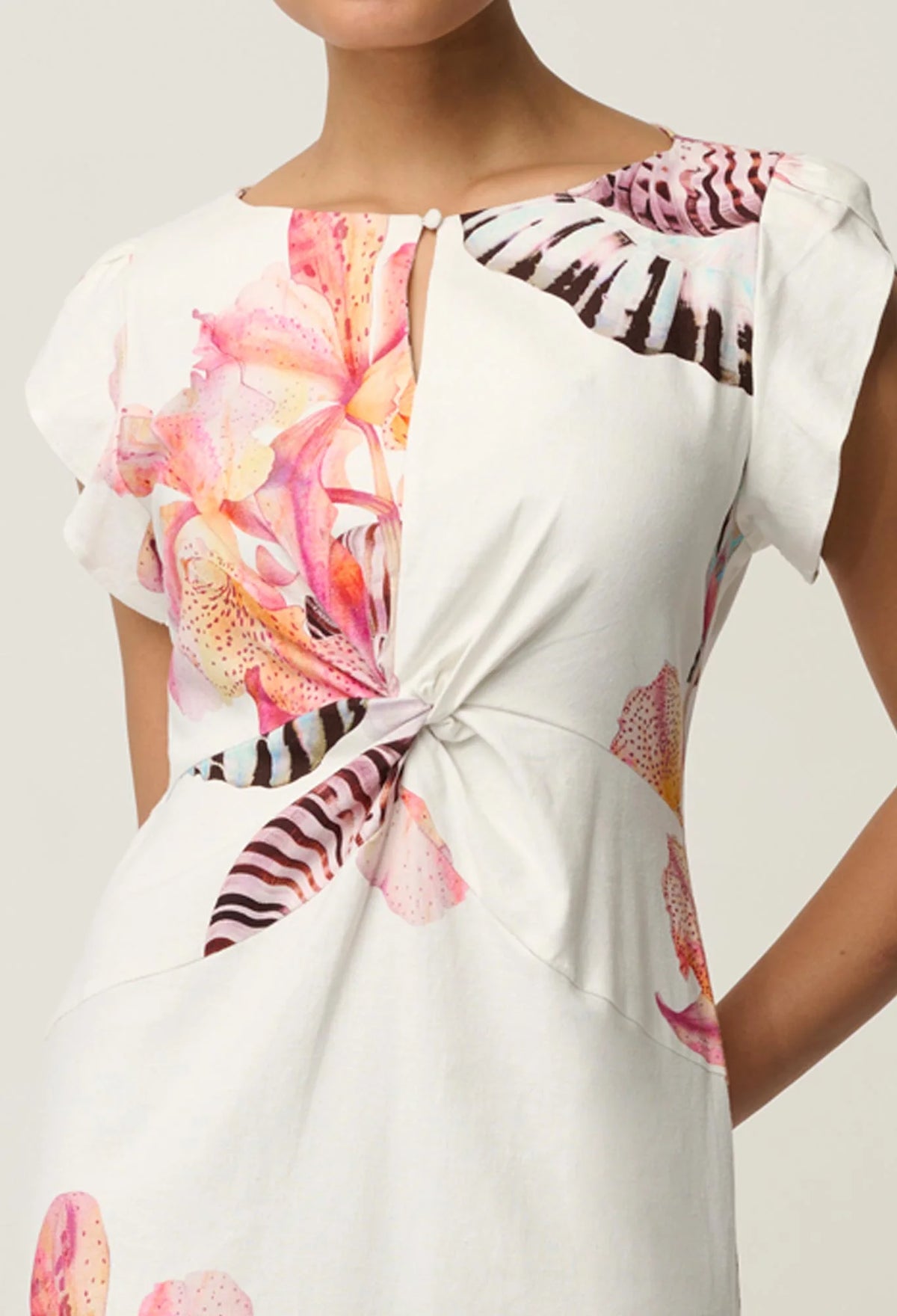 Geneva Twist Column Dress - Nautilus Bloom