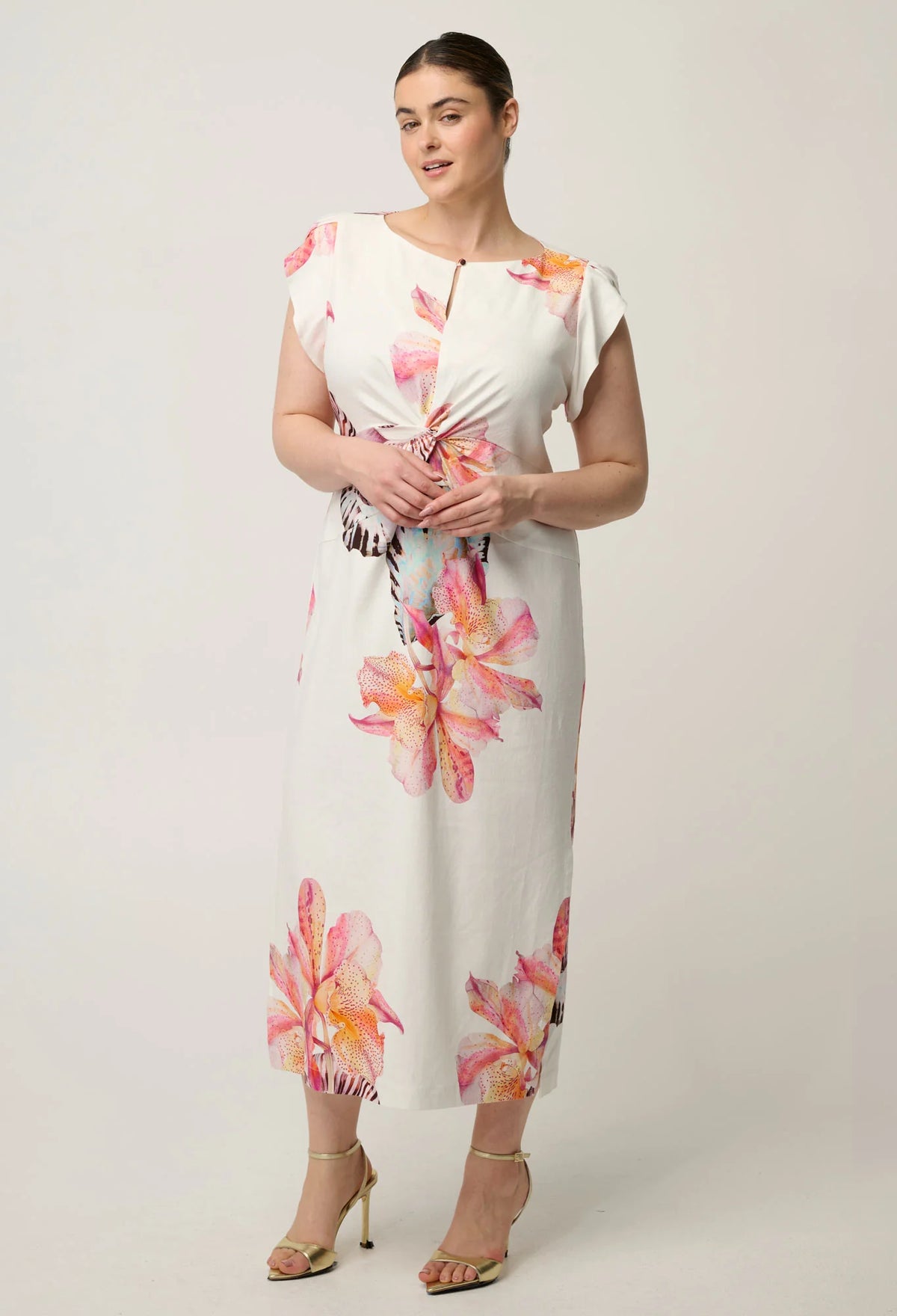 Geneva Twist Column Dress - Nautilus Bloom
