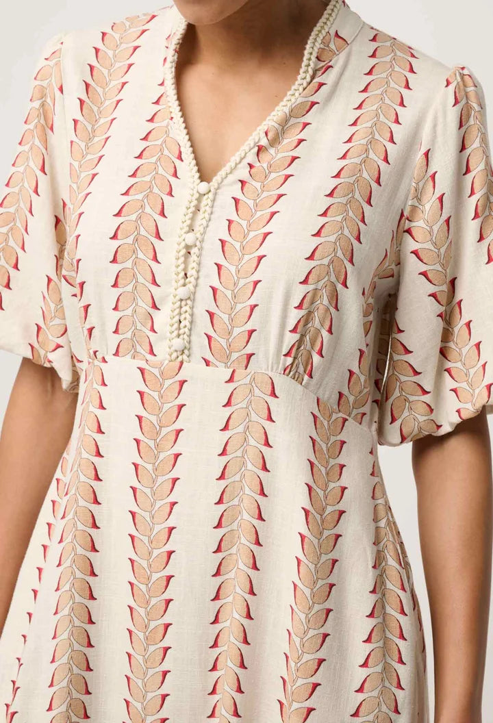 Marcelle Braided Trim Dress - Gilded Frond