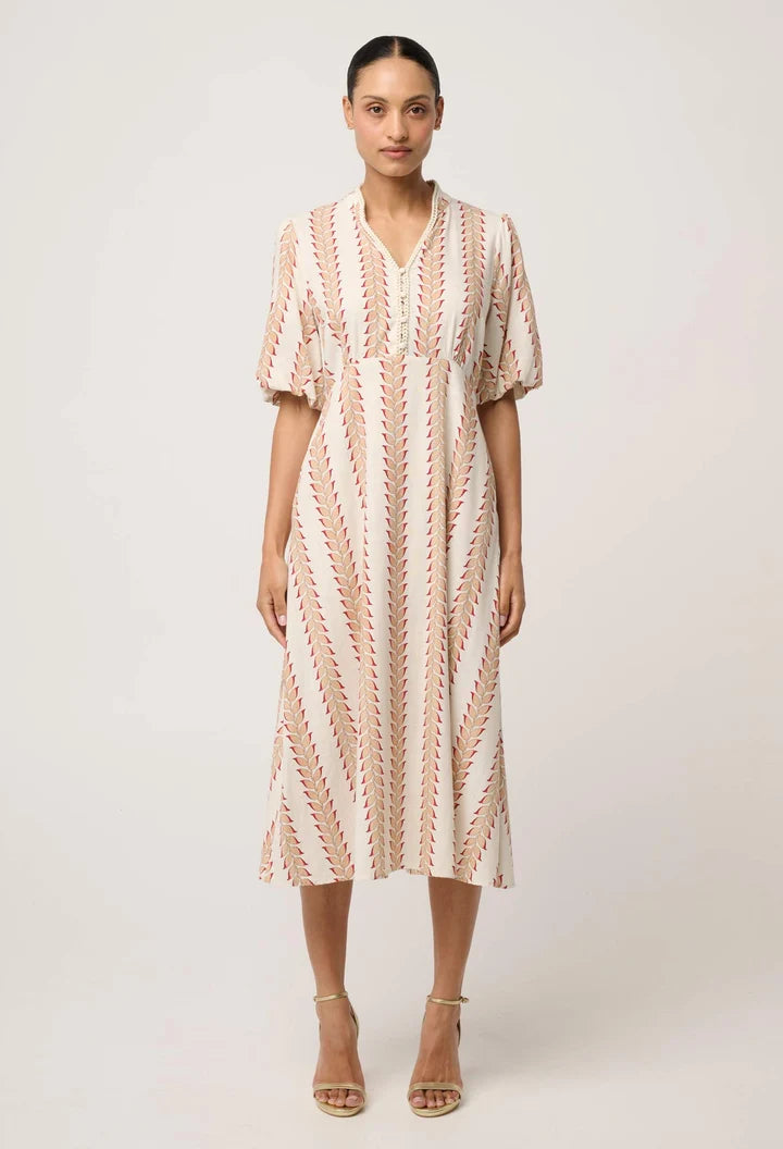 Marcelle Braided Trim Dress - Gilded Frond