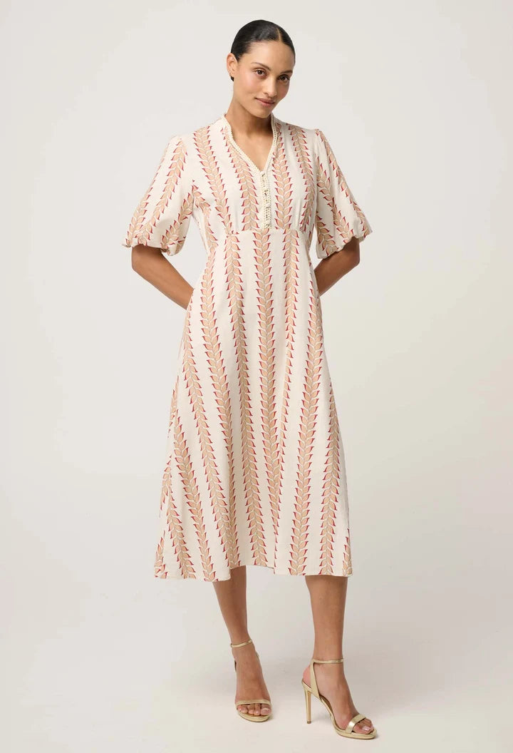 Marcelle Braided Trim Dress - Gilded Frond