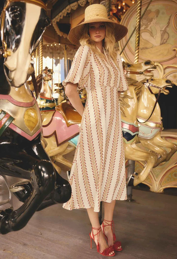 Marcelle Braided Trim Dress - Gilded Frond