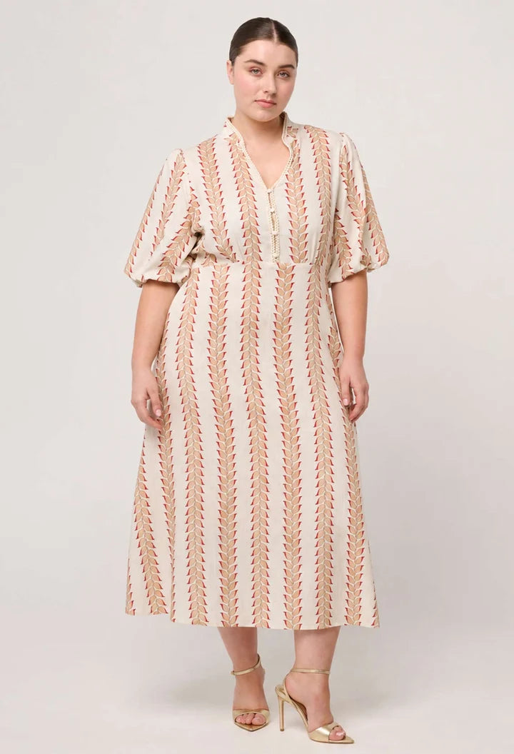 Marcelle Braided Trim Dress - Gilded Frond