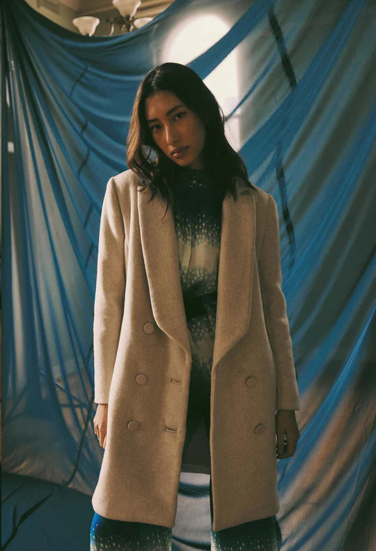 Pisces Wool Blend Coat - Fawn