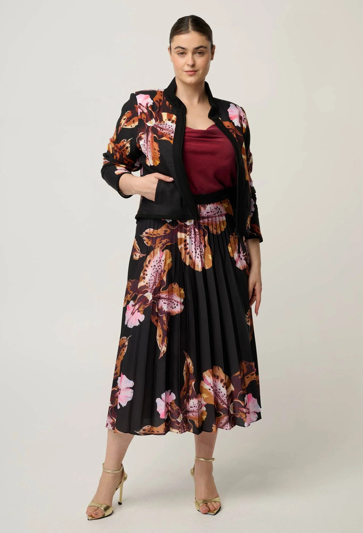 Delray Reversible Linen Jacket - Sunset Orchid/Noir Orchid