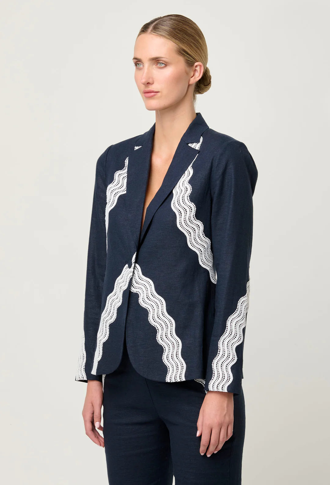 Leandro Lace Blazer - Night Sky