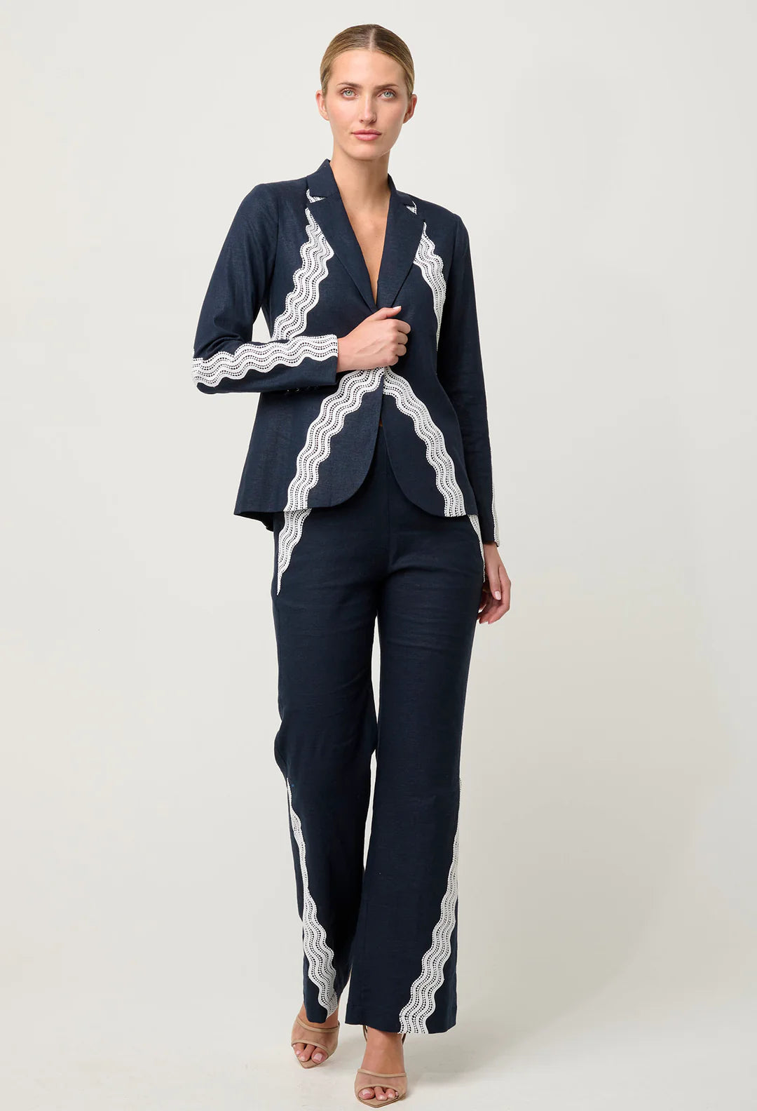 Leandro Lace Blazer - Night Sky