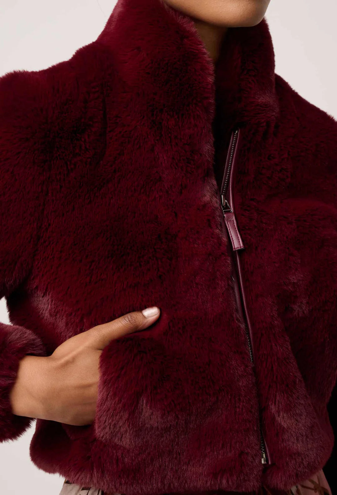 Cropped faux Fur Coat