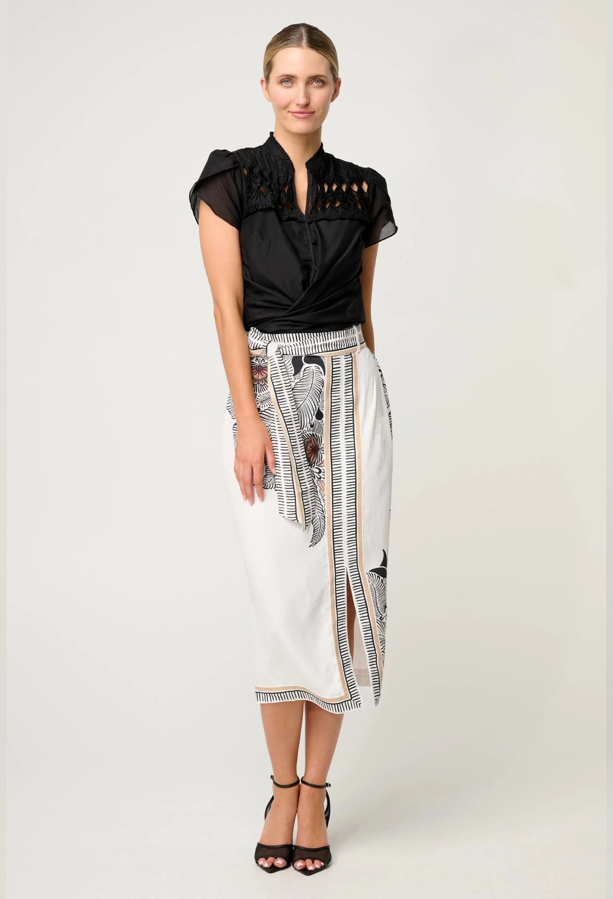 Zenobia Midi Skirt - Ivory Casablanca