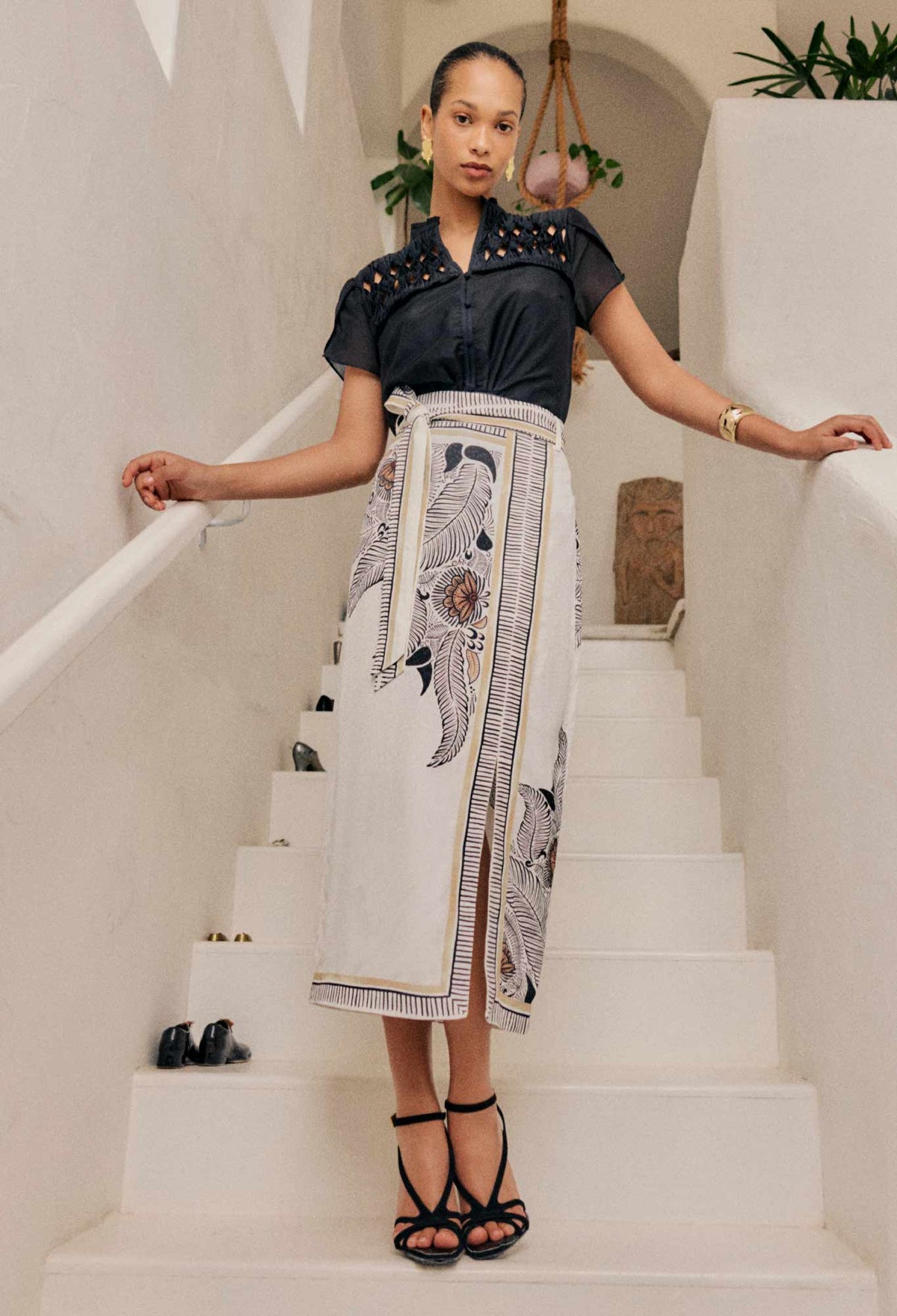 Zenobia Midi Skirt - Ivory Casablanca