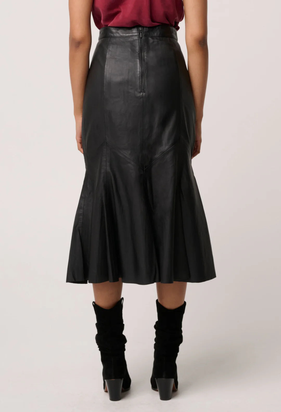 Black leather skirt